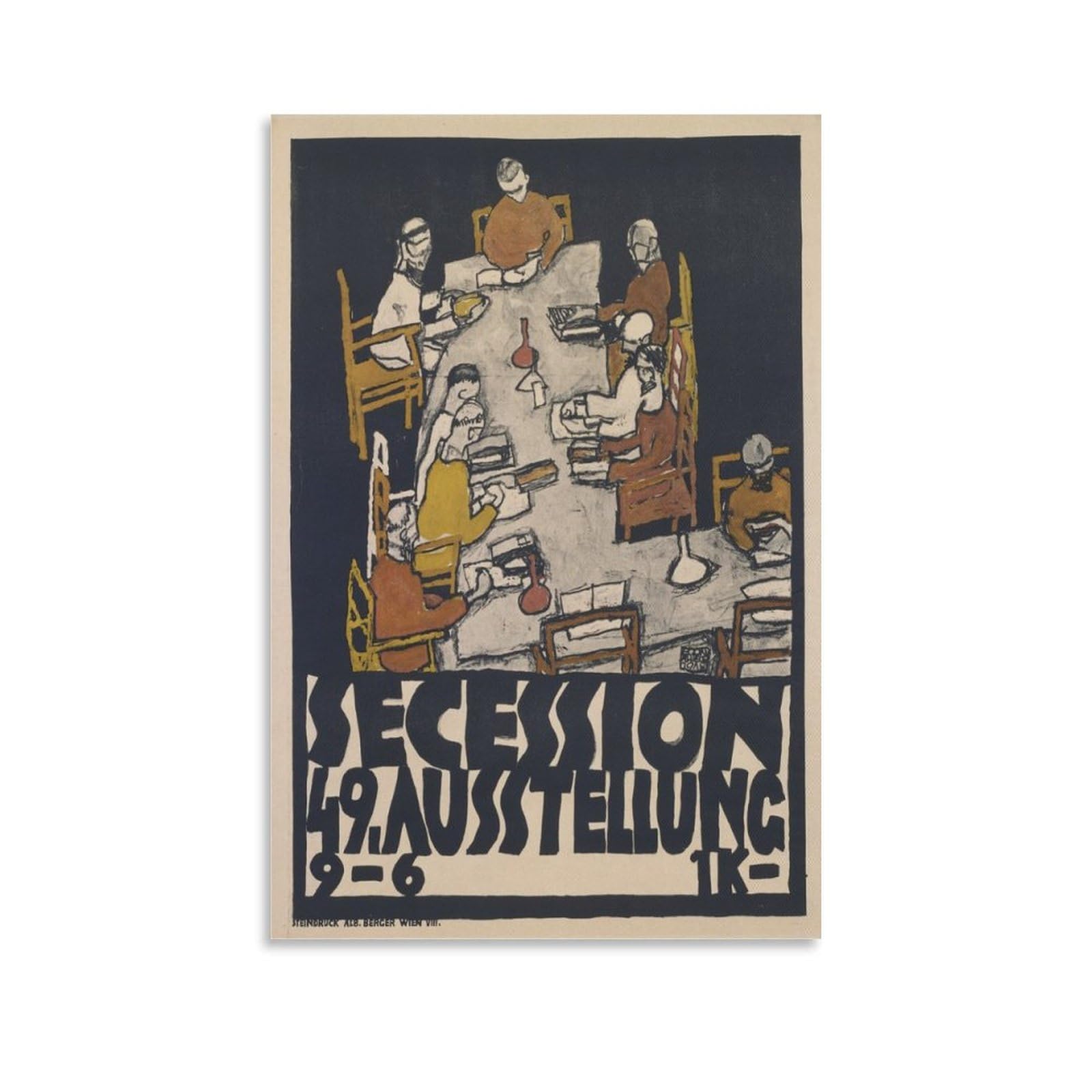 Egon Schiele、Secession 49. Austellung Secession 49. Exhibition Egon Schiele Plakat Tisch Stühle B